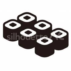 鉄火巻き 鉄火巻き,海苔,まぐろのシルエット素材