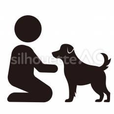ペット居住スペース 犬,世話,同伴のシルエット素材