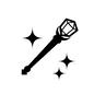 杖 ファンタジー,冒険,魔法の杖,ステッキ,スティック,クリスタル,魔法,変身,魔法使い,キラキラのシルエット素材
