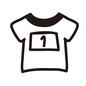ゼッケン 1,一,Tシャツ,ユニフォーム,運動着,運動服,ゼッケン,背番号,番号,数字のシルエット素材