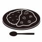 カレーライス カレーライス,皿,米,カレー,スプーン,一品料理,盛り付け,洋食,和食,シンプルのシルエット素材