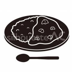 カレーライス カレーライス,皿,米のシルエット素材