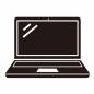 基本　ラップトップ ラップトップ,パソコン,ノートpc,画面,機器,ビジネス,通信,端末,デジタル,アイコンのシルエット素材