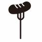フォークに刺さったソーセージ ソーセージ,食べ物,フォーク,刺さる,食事,bbq,ビール祭り,オクトーバーフェスト,ドイツ,お祭りのシルエット素材