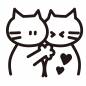 猫のカップル 猫のカップル 猫,カップル,2匹,好き,ハート,動物,ペット,キャラクター,韓国風,かわいいのシルエット素材