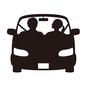 ドライブ ドライブ ドライブ,乗り物,自動車,デート,運転,男性,女性,男女,ドライブデート,バカンスのシルエット素材