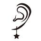 ピアス ピアス 人物,耳,左耳,片耳,耳飾り,星型,チェーン,アクセサリー,ピアス,イヤリングのシルエット素材
