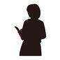 先生 先生 読む,教科書,本,上半身,女性,女,1人,大人,横向き,先生のシルエット素材