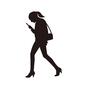 歩きスマホ 歩きスマホ 歩きスマホ,歩く,人物,女性,スマホ,携帯,横向き,危ない,危険行為,迷惑行為のシルエット素材