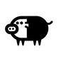 豚 豚 豚,ぶた,ブタ,養豚,動物,アニマル,ブーブー,ブヒブヒ,ツートンカラー,二色のシルエット素材