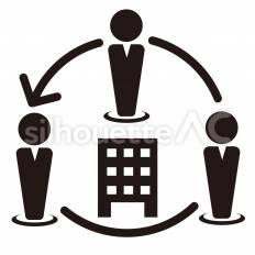 基本　異動 会社,移動,ビルのシルエット素材