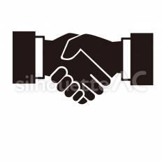 コミュニケーション　握手 握手,挨拶,ビジネスのシルエット素材