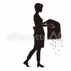 玄関マットの汚れを落とす 玄関,マット,汚れのシルエット素材