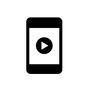 スマホ スマホ,スマートフォン,スマートホン,モバイル機器,通信機器,動画,ネット動画,再生ボタン,再生,メディアのシルエット素材