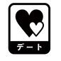 デート デート デート,ハート,大小,2個,四角,縁取り,文字,アイコン,マーク,素材のシルエット素材