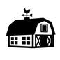 建物 牛舎,風見鶏,建物,納屋,酪農,農場,牧場,牧舎のシルエット素材