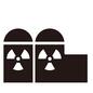 原発 原発,放射能,核廃棄物,原子力発電所,発電所,ドーム型,並ぶ,外観,建設物,建築物のシルエット素材