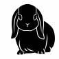 垂れ耳うさぎ 垂れ耳うさぎ 垂れ耳,うさぎ,顔,イースター,イースターバニー,動物,1匹,卯年,干支,年中行事のシルエット素材