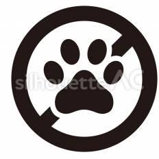 ペット禁止 足跡,不可,制限のシルエット素材