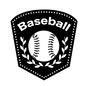 野球ボール 野球ボール 野球ボール,ボール,英語,月桂樹,アルファベット,文字,飾り,マーク,エンブレム,ステッカーのシルエット素材