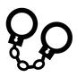 手錠 手錠 手錠,拘束具,逮捕,チェーン,輪,わっか,鍵穴,刑務所,犯罪,アイコンのシルエット素材
