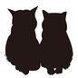 ネコ ネコ ねこ,ネコ,猫,2匹,並ぶ,仔猫,正面,かわいい,トンガリ耳,ちょこんのシルエット素材