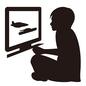ゲーム中の男の子 ゲーム中の男の子 ゲーム中,テレビゲーム,子供,男の子,ゲーマー,テレビ,ゲーム,人物,自粛生活,新しい生活様式のシルエット素材