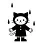 雨の日の猫 雨の日の猫 猫,ネコ,ねこ,雨,雨の日,梅雨,雨降り,悪天候,アニマルキャラクター,レインコートのシルエット素材