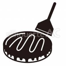 お好み焼き お好み焼き,ソース,丸形のシルエット素材