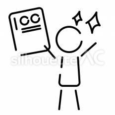 良い成績で喜ぶ ピクトグラム,ピクトサイン,アイコンのシルエット素材