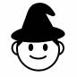 仮装をする男の子 子供,帽子,魔女,笑顔,顔,1人,装飾,嬉しい,楽しい,かわいいのシルエット素材