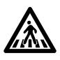 横断歩道 注意喚起,注意,マーク,横断歩道,標識,歩行者,看板,道路標識,交通標識のシルエット素材