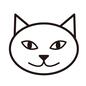 猫 猫 笑う,白猫,正面,顔,アップ,猫,ねこ,ネコ,ペット,動物のシルエット素材