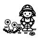おでかけ おでかけ 園児,幼稚園,幼稚園児,遠足,ピクニック,子供,タンポポ,綿毛,花,原っぱのシルエット素材
