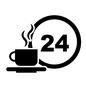 24時間営業 24時間営業 24時間営業,24時間サービス,営業時間,営業中,営業,飲み物,飲物,温かい飲物,ホット珈琲,珈琲のシルエット素材