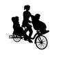 自転車 自転車 女性,女の人,子ども,三人乗り,買い物,人間,人物,運転,乗る,自転車のシルエット素材