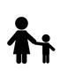 親子 親子 ピクトグラム,親子,お母さん,母,子供,手をつなぐ,並ぶ,人,人物,全身のシルエット素材