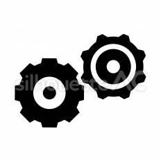 システムメンテナンス 歯車,設定,調整のシルエット素材
