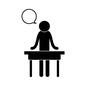 ピクトグラフ ピクトグラフ 吹き出し,話す,スクール,学生,生徒,学校,ピクトグラフ,ピクトグラム,人,人物のシルエット素材