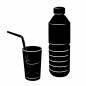 コップに入った飲み物とストロー コップ,飲み物,水分補給,スポーツドリンク,経口補水液,お茶,ジュース,ペットボトル,水,風邪のシルエット素材
