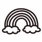虹 虹,雨上がり,レインボー,雲,空,幸運,天候,記号,マーク,韓国風のシルエット素材