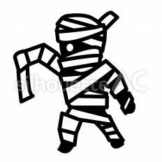 ミイラ男　全身 ミイラ男,包帯,全身のシルエット素材