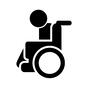 車いす 車いす 障がい,障害,老人,高齢者,車いす,人,人物,座る,乗る,横向きのシルエット素材