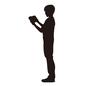 大学生 大学生 大学生,人物,立つ,全身,読む,本,講義,男性,教科書,開くのシルエット素材