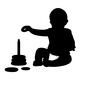 輪投げ 輪投げ 輪投げ,一人遊び,ベビー,赤ちゃん,幼児,赤ん坊,人,人物,乳児,子供のシルエット素材