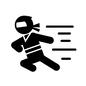 忍者 走る,逃げる,ダッシュ,ピクトグラム,忍者,忍び,忍びの者,人物,人,1人のシルエット素材