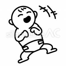 笑っている赤ちゃん 赤ちゃん,オムツ,立つのシルエット素材