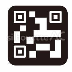 デジタル　QRコード 二次元コード,コード,四角のシルエット素材