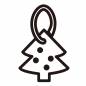 クリスマス（輪が付いたクリスマスツリー） クリスマス,オーナメント,紐,輪っか,飾り,キーホルダー,シンプル,かわいい,冬,12月のシルエット素材