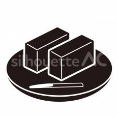 ようかん ようかん,和菓子,切り分けのシルエット素材